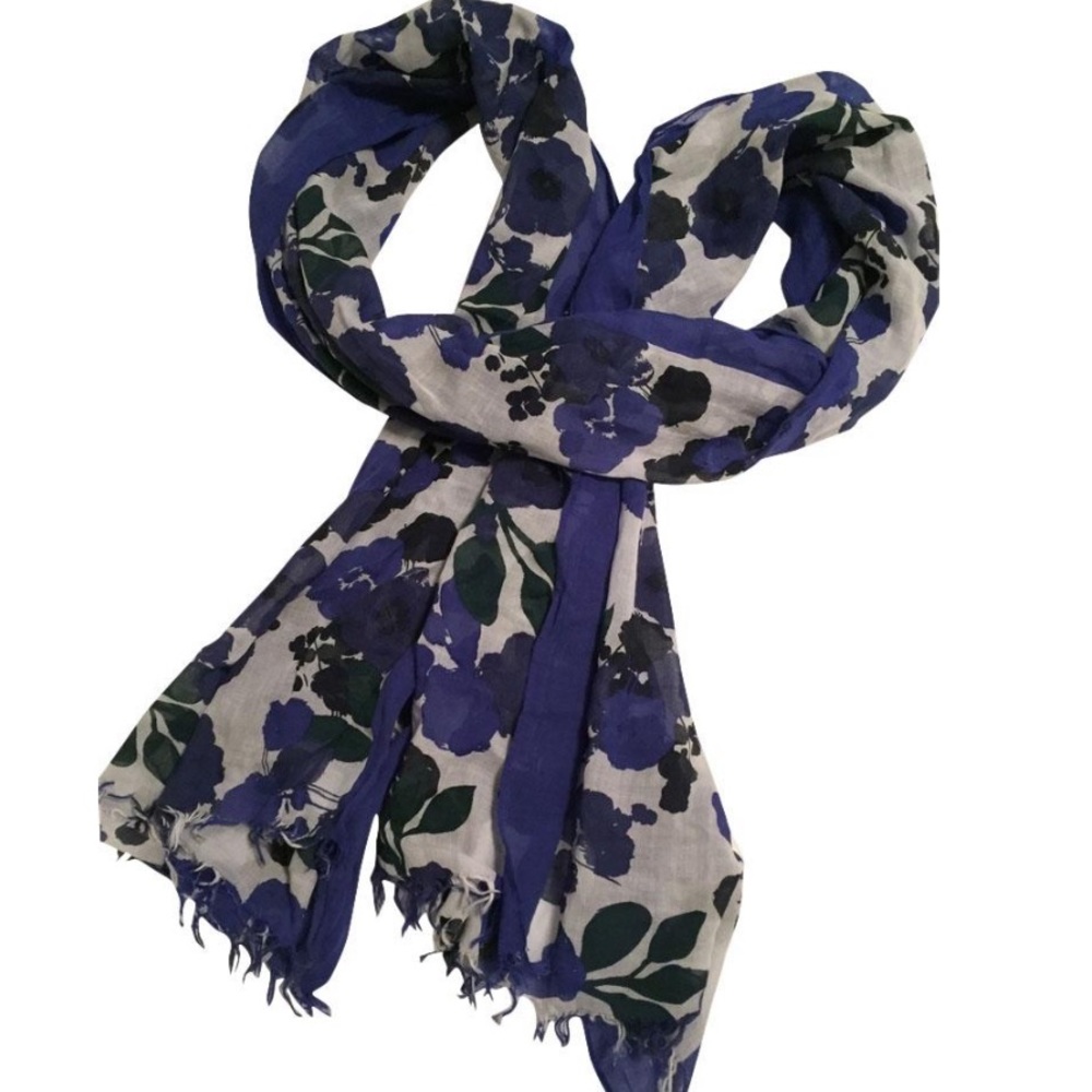 Black & Purple Printed Pashmina Wrap Scarf - NWOT